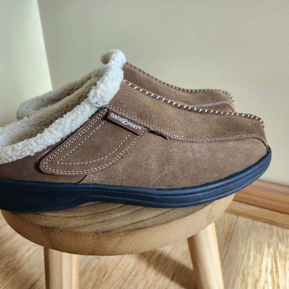 Orthofeet Men's Cozy Brown Loafers